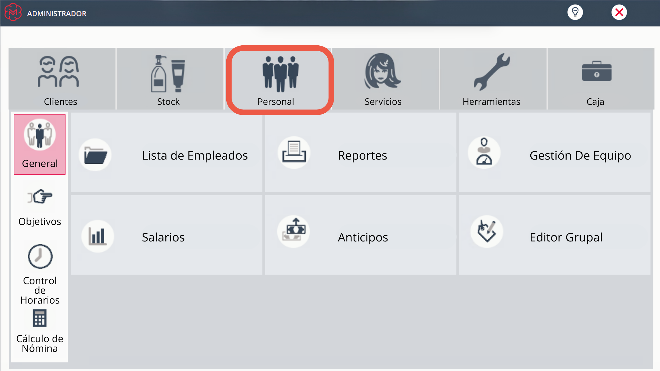 Área de equipo y personal de Merlin